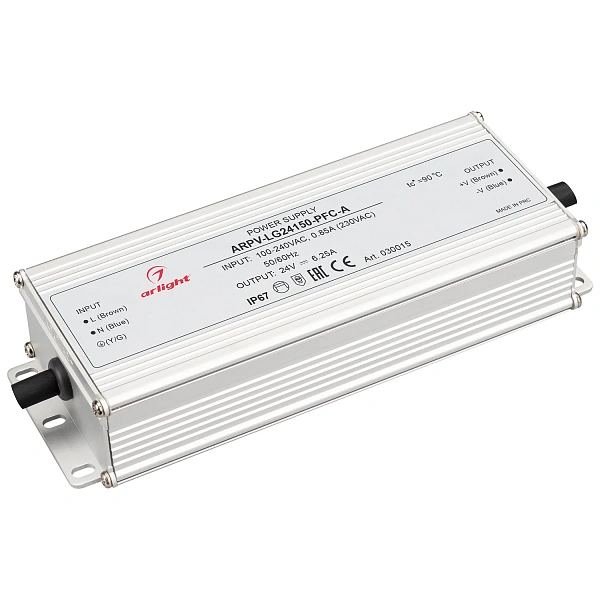 Arlight Блок питания ARPV-LG24150-PFC-A (24V, 6.25A, 150W) (IP67 Металл, 5 лет)