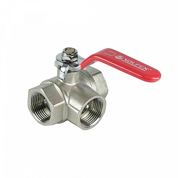 Кран шар. трехходовой VALFEX ВР3/4"хВР3/4"хВР3/4" НИКЕЛИРОВАННЫЙ (30/6) К