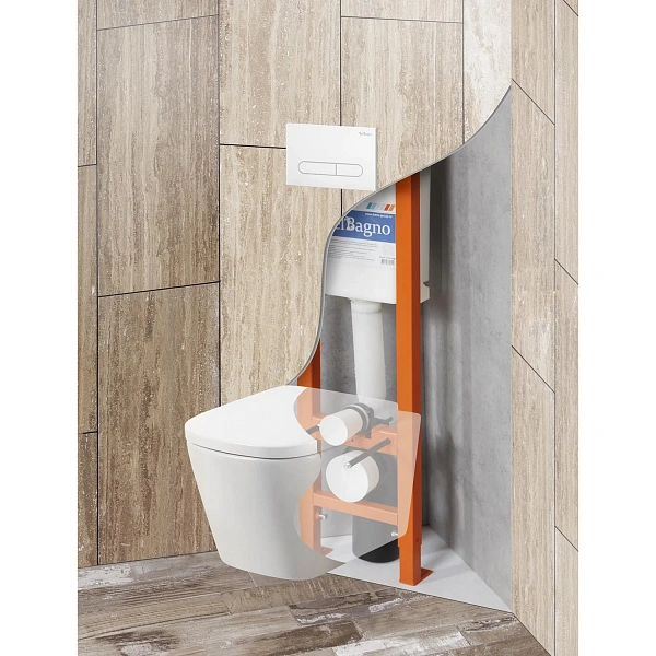 Инсталляция BelBagno 30 для подвесного унитаза, 1150х300х187 мм, со смывным бачком скрытого монтажа,