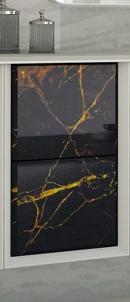 BELLAGIO Шкафчик подвесной совместимый с базой под раковину 54878 Black & Gold Stone, 35x46x48