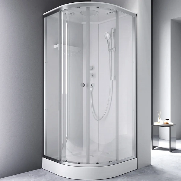 Душевая кабина 90x90 AM.PM X-Joy W94C-401-090MT профиль серебристый, низкий поддон