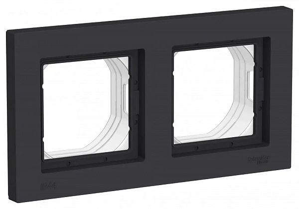 ATLASDESIGN AQUA 2-постовая РАМКА IP44, КАРБОН