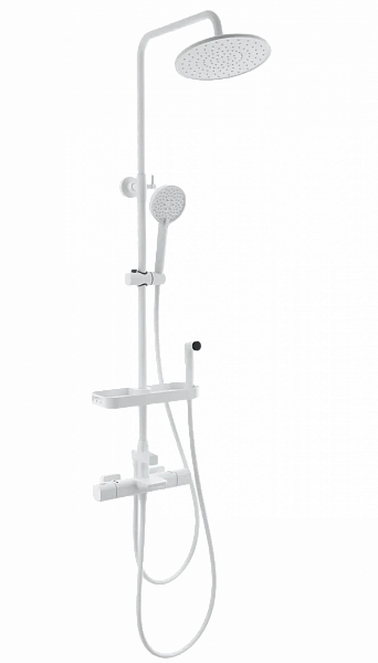 Душевая система с термостатом WONZON & WOGHAND Plate, Белый матовый (WW-C3017-A1-MW), шт