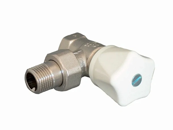 Радиаторный клапан (вентиль) ручной регулировки Oventrop, DN20, 3/4" ВР-НР, серия HR, угловой, хром