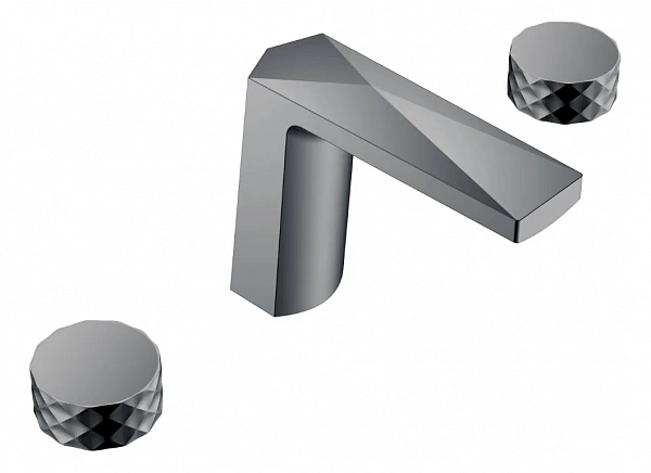Boheme Смеситель врезной на 3отв. VENTURO Shine Gun Metall, ручка DIAMOND