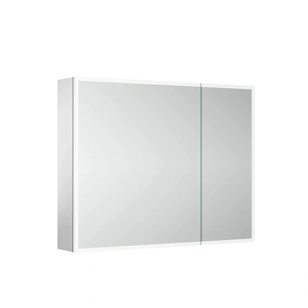 Зеркальный шкаф для ванной комнаты из алюминия SANCOS Evoke 900x700х136 мм с LED подсветкой, арт. SC