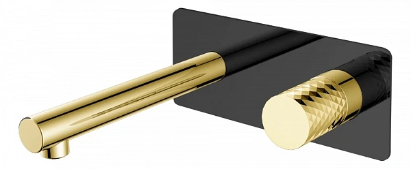 Boheme Смеситель STICK из стены BLACK DIAMOND GOLD