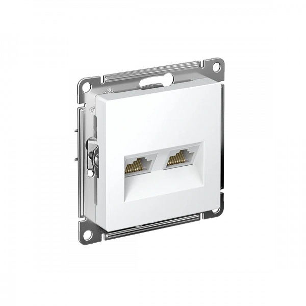 ATLASDESIGN РОЗЕТКА двойная компьютерная RJ45+RJ45, кат.5E, механизм, ЛОТОС