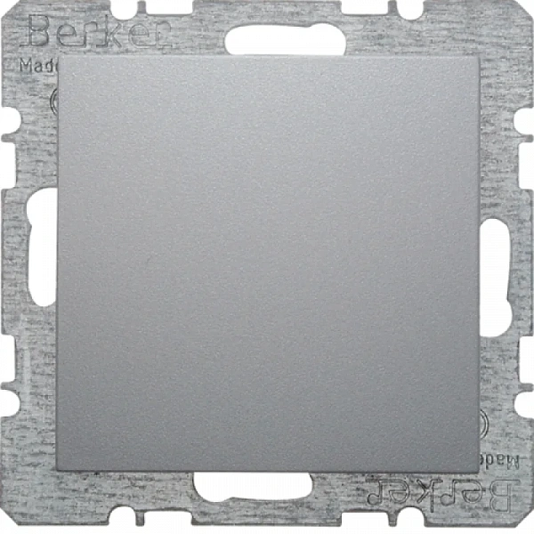 Заглушка с центральной панелью цвет: алюминий, матовый Berker B.1/B.7 Glas