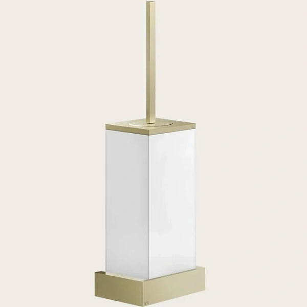 Gessi ёршик, колба белый композитный материал, настенный держатель, цвет Brushed Brass PVD