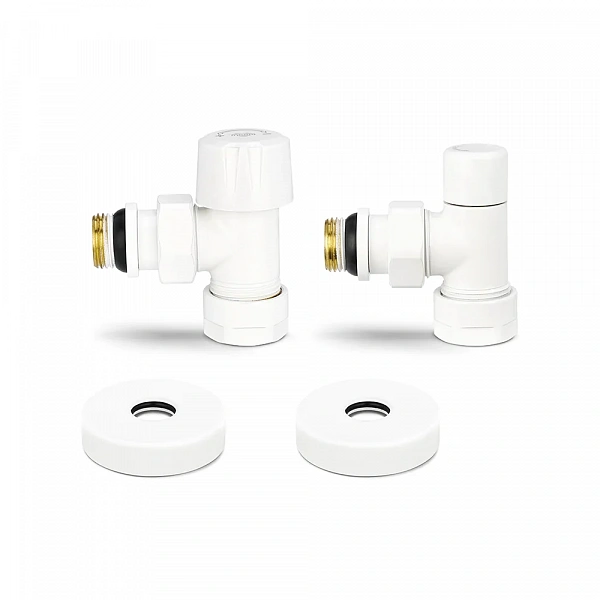Комплект радиаторных клапанов Varmega №1, 1/2" х 3/4"EK VMDV10-110415, угловой белый