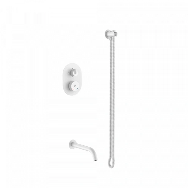 Boheme Смеситель встроенный + излив + ручной душ без лейки TECH Mat White