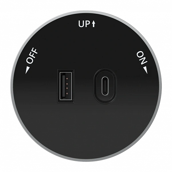 Systeme Electric MultiTrack Антрацит Розетка 2хUSB (тип А+С) 18Вт, 5В/3А