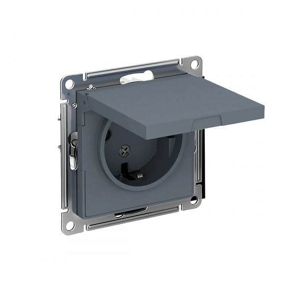 ATLASDESIGN РОЗЕТКА с заземл. со шторками с крышк, 16А, IP20, механизм, ГРИФЕЛЬ