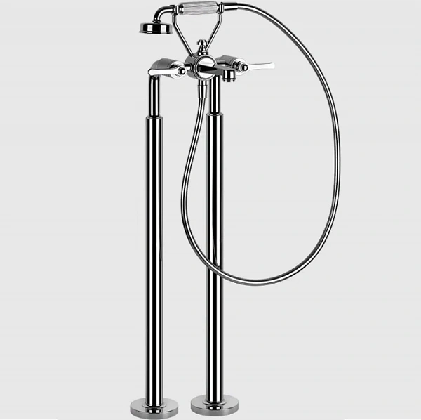 Gessi Venti20смеситель для ванны напольный, с ручным душем, внешняя часть, цвет хром