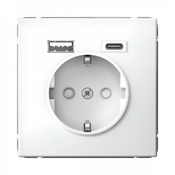 ARTGALLERY РОЗЕТКА 16А с 2 USB A+C, 5В/2,4А/3,0А, 2х5В/1,5А, механизм, БЕЛЫЙ