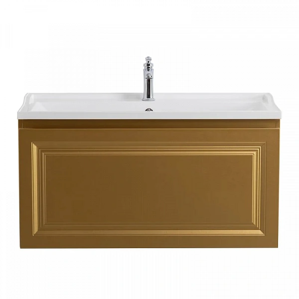 GIUBILEO-N База под раковину подвесная с 1 внешним и 1 внутренним выкат ящ., Брашированное золото,99
