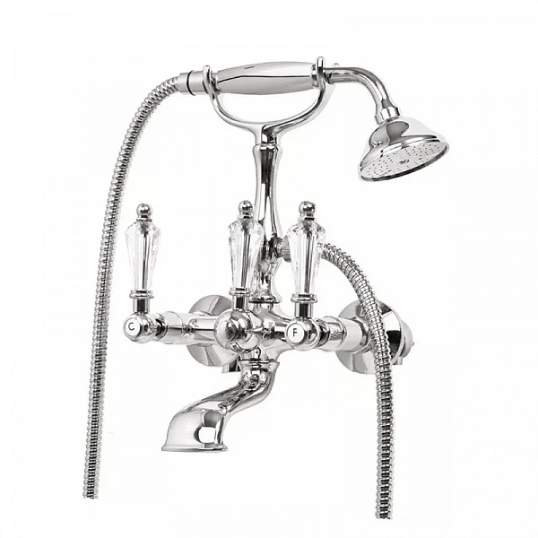 DIAMOND-VD-01-Sw Смеситель для ванны с ручным душем, исполнение хром, ручки Swarovski