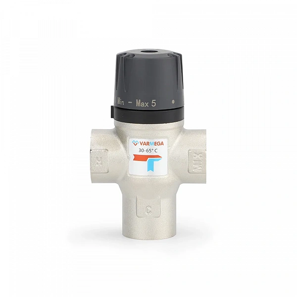 Термосмесительный клапан Varmega VM17002, ВР 3/4", 30-65°, Kvs 1.6, боковое смешение