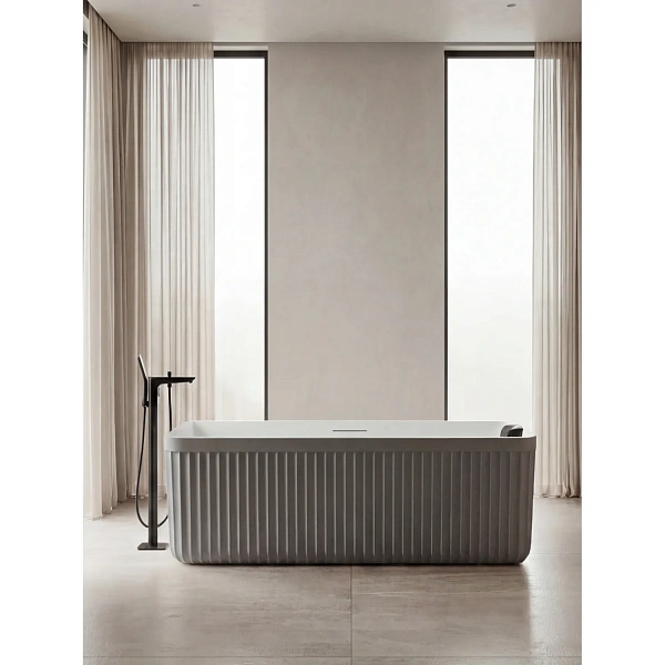 Ванна из искусственного камня AltroBagno Cinzia 090110 Cement Grey & White