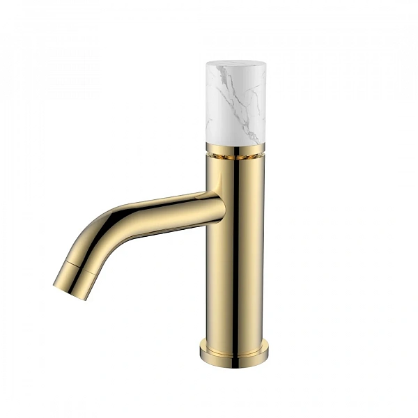 Boheme Смеситель STICK для умыв.низ.GOLD MRAMOR WHITE_Комплект