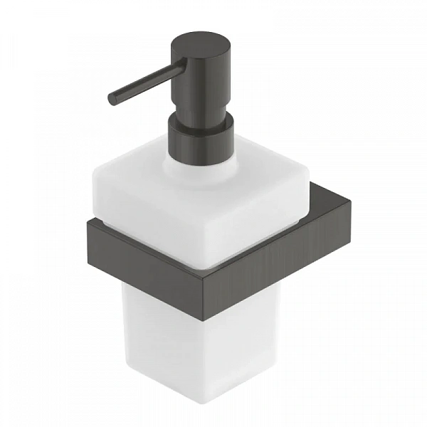 SLIDER-SOIS-V-GM Диспенсер для мыла подвесной, стекло, исполнение оружейная сталь