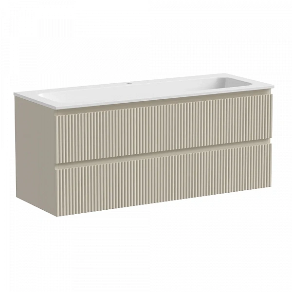 Тумба подвесная SANCOS Snob R 1195х445х500, c двумя ящиками оснащенными доводчиками, Beige Soft, арт