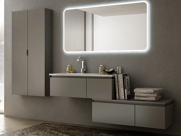 Колонна подвесная с одной распашной дверцей, реверсивная 44597 Grigio talpa opaco, 35x20x140 CEZARES