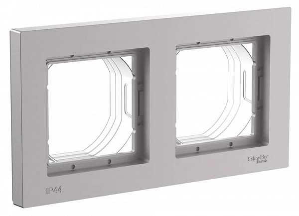 ATLASDESIGN AQUA 2-постовая РАМКА IP44, АЛЮМИНИЙ