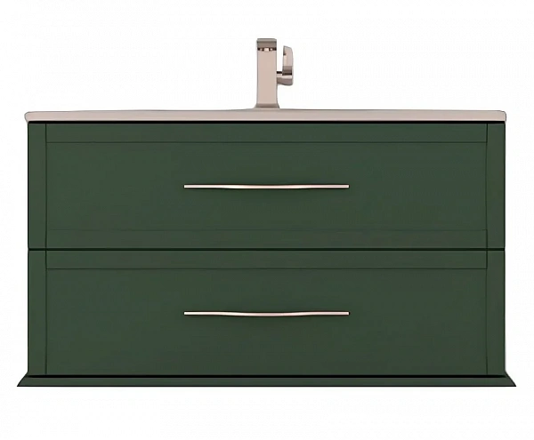TIFFANY Тумба подвесная под раковину с двумя выдвижными ящиками 55331 Verde opaco, 100x46x55
