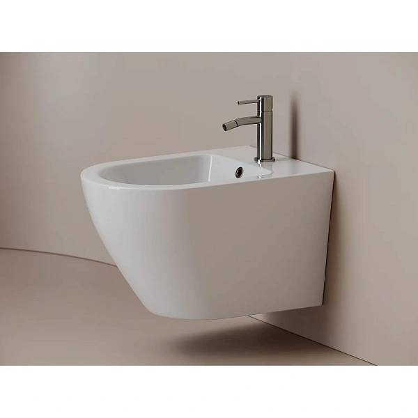 Биде подвесное Ceramicanova Whirlс крепежом для скрытого монтажа белый арт CN11008