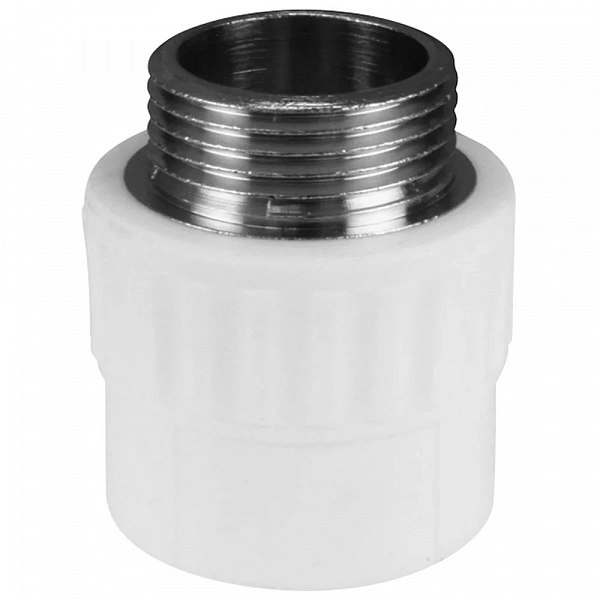 Муфта переходная с наружной резьбой  25 x 1/2" (100/25) (Valfex) БЕЛАЯ