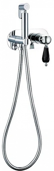 Boheme Гигиеническая лейка со смесителем BRILLANTE Swarovski BLACK_Комплект