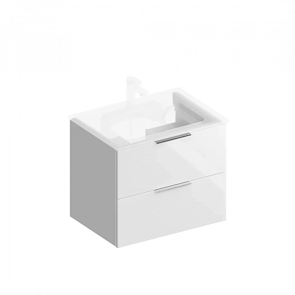 Kerama Marazzi PI.F.65/WHT Тумба PIANO Forte подвесная 65 см, 2 ящика, белый глянцевый