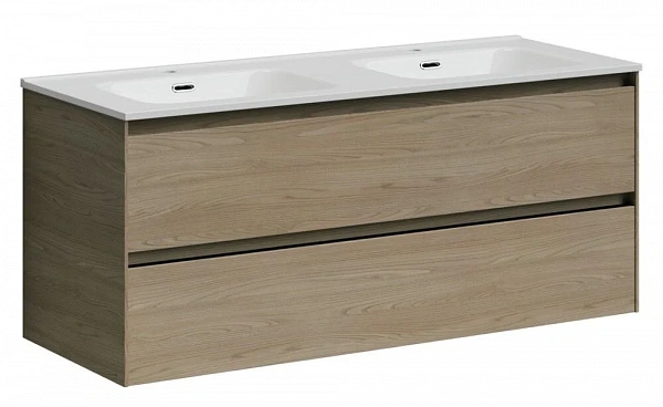Тумба подвесная SANCOS Cento 1190х450х500, c двумя ящиками оснащенными доводчиками, карпатская ель,