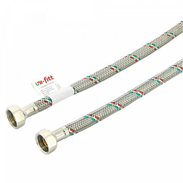 Гибкая подводка ВВ 1/2", 60 см, DN 8, оплётка из нерж. стали Uni-Fitt