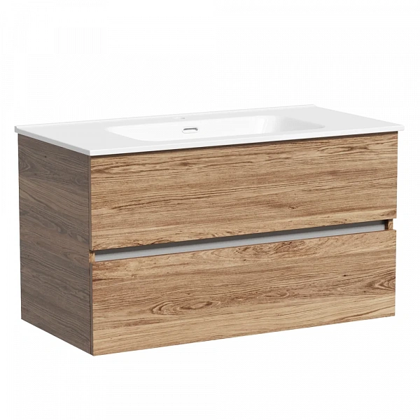Тумба подвесная SANCOS Urban 890х450х550, c двумя ящиками оснащенными доводчиками, дуб чарльстон , а
