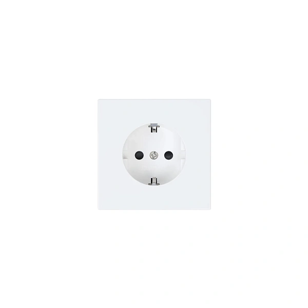 Розетка SCHUKO© с защитными шторками 16A 250V~ 2P+T,  цвет белый глянцевый