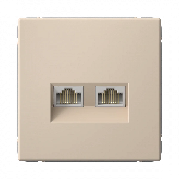 ARTGALLERY РОЗЕТКА двойная компьютерная RJ45+RJ45, кат. 5е, механизм, ПЕСОЧНЫЙ
