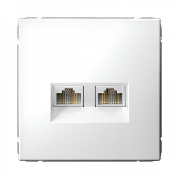 ARTGALLERY РОЗЕТКА двойная компьютерная RJ45+RJ45, кат.6А, механизм, БЕЛЫЙ