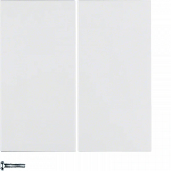 Button, 2-gang polar white, matt