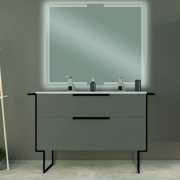 URBAN Тумба под раковину с двумя выдвижными ящиками 55163 Grigio opaco, 120x46x62