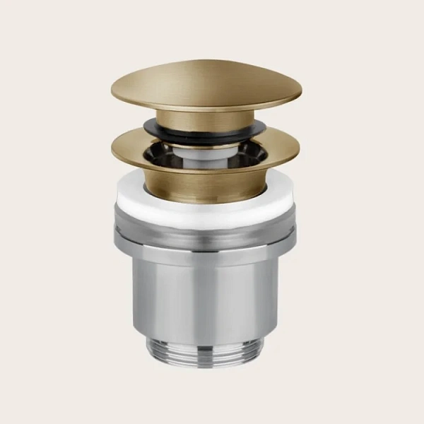 Gessi Автоматический донный клапан Stop&Go длят раковины без перелива, цвет Warm Steel Brushed PVD