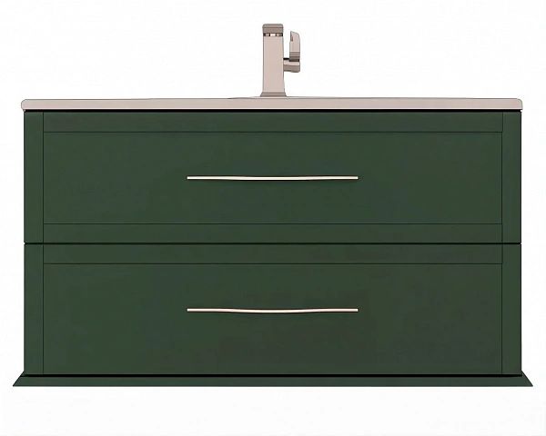 TIFFANY Тумба подвесная под раковину с двумя выдвижными ящиками, 55330 Verde opaco, 74x46x55