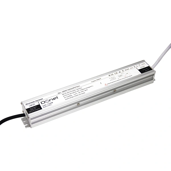 Donel блок питания 150Вт DC24В, 6.25А, IP67, 280х42х30мм, серия:DN8HF