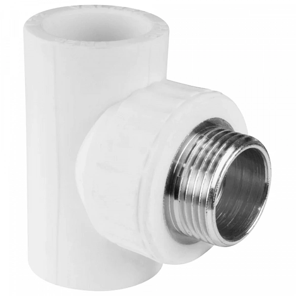 Тройник переходной с наружной резьбой 32х1/2"х32 (30/10) (Valfex) БЕЛЫЙ