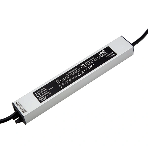 Donel Блок питания 60W DC24V, 2.5А, IP67, 222x30x20мм, серия: DN8HF