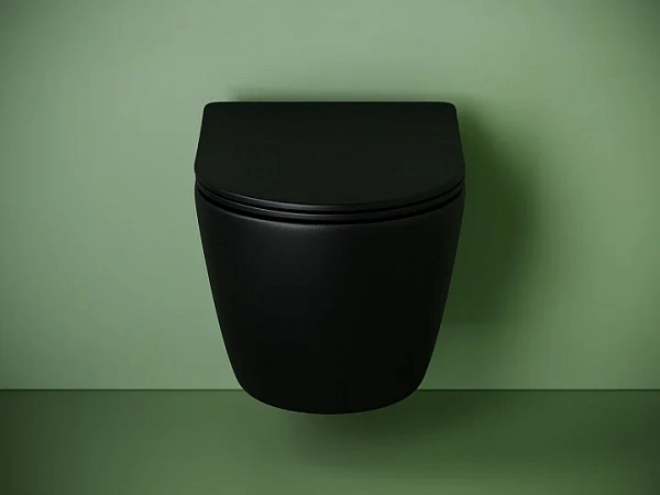 Подвесной унитаз CERAMICANOVA Uno смыв Торнадо 490x360x360 черный матовый