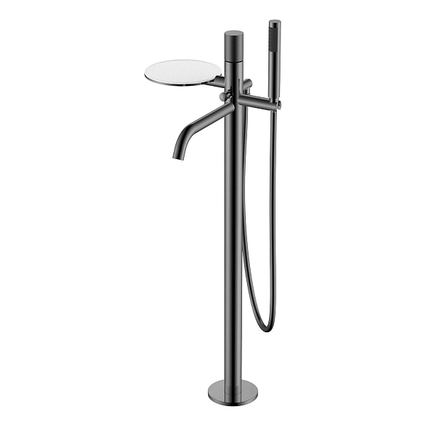 Boheme Смеситель STICK напольный Shine Gun Metal c ручкой TOUCH