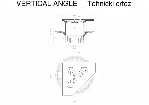 Душевой трап Pestan Confluo Standard Vertical Angle